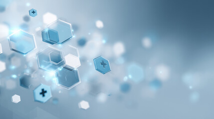 digital healthcare medical cross, futuristic medical technology background, online health data network 