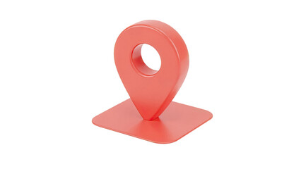 Red 3D Map Pin Icon on White Background