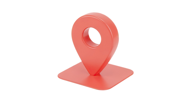 Red 3D Map Pin Icon on White Background - Powered by Adobe