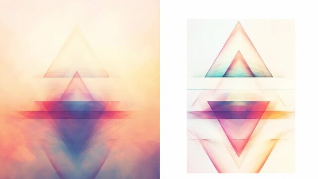 Abstract geometric triangle shapes with colorful gradient blend