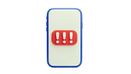 Smartphone with Exclamation Mark Alert