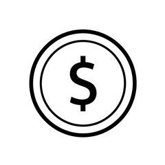 Fototapeta premium Simple Financial Coin with Dollar Sign for Business and Economy Concepts