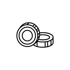 Close-Up of Cryptocurrency Coins on White Background for Financial Technology Concept