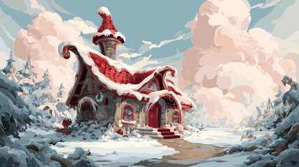 Santa Clause Houser, Vector Illustration