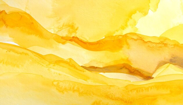 Abstract Yellow Watercolor Background with Flowing Golden Hues.