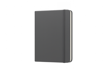 Black notebook journal with elastic strap closure mockup