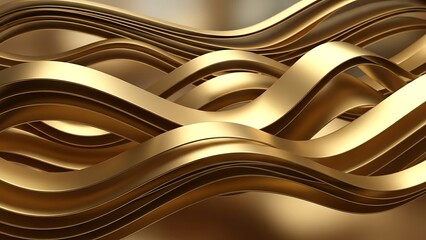 Abstract gold wave design elegant metallic flowing lines graphic