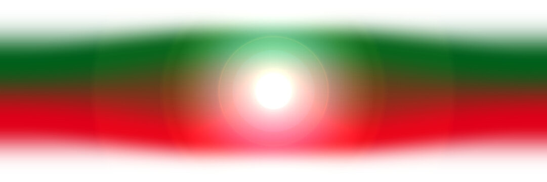 Blended green and red gradients surrounding a bright white center, with soft mirrored transitions and horizontal glow