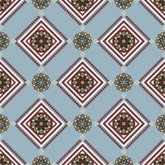 Seamless floral pattern collection featuring abstract botanical flowers and organic flowing shapes. Decorative repeating design with a modern vintage color palette, suitable for textile, fabric