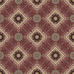 Seamless floral pattern collection featuring abstract botanical flowers and organic flowing shapes. Decorative repeating design with a modern vintage color palette, suitable for textile, fabric