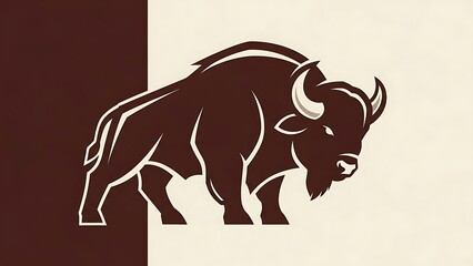 Obraz premium Bison Silhouette Graphic Design Element.