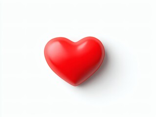 Fototapeta premium Red Heart Symbol Isolated on Pure White Background, Clean Edges, No Shadows, Sharp Focus, Minimalist Composition, Photorealistic Style