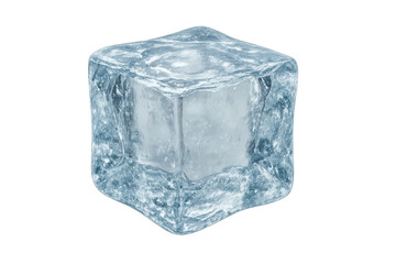 Obraz premium Frozen ice cube melting creating refreshing cold water