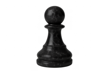 Black marble chess pawn showing strategy and competition