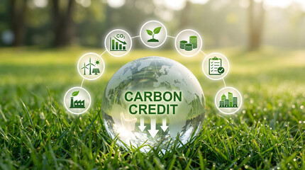 Carbon Credit and Global Sustainability Environmental Concept