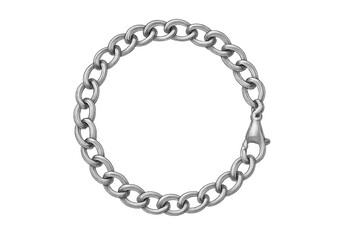 Obraz premium Silver chain bracelet forming a circle with clasp