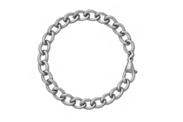 Silver chain bracelet forming a circle with clasp
