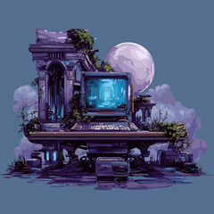 Sci-Fi PC, Vector Illustration, Clipart