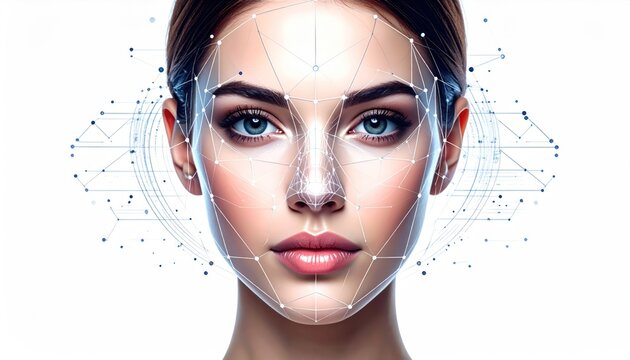 Futuristic Beauty - A Portrait of a Woman with Digital Overlay.
