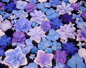 紫陽花の花手水