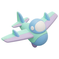 Cute pastel toy airplane ready for a smooth flight