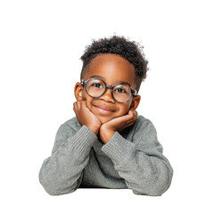 african american boy wearing glasses