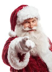 santa claus smiling and pointing with his finger