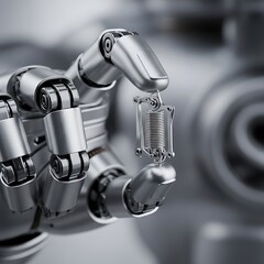 Advanced robot hand assembling intricate spring component with precision