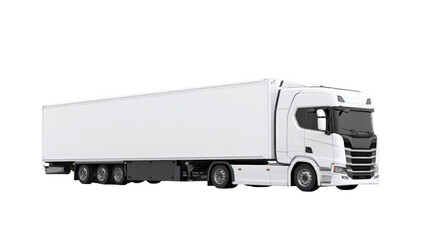 modern truck with trailer isolated on a white background