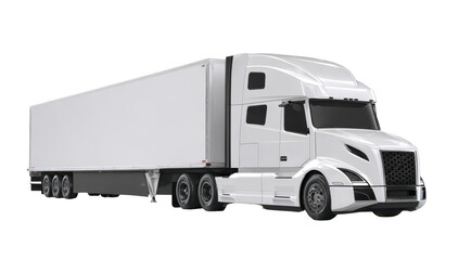 modern truck with trailer isolated on a white background