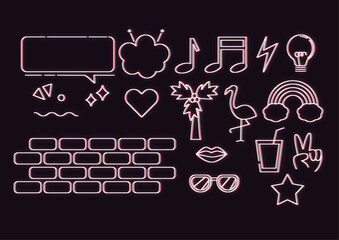 ネオン風イラストアイコン