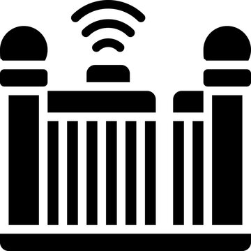 gate glyph icon. Strong and solid vector icon for websites, mobile interfaces, presentations, and visual branding. High quality and easy to edit.