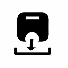 Modern download icon with arrow for digital transfer