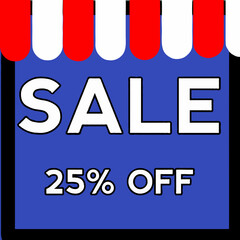 Vibrant sale sign with 25 percent discount offer