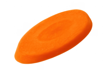 Fresh orange carrot slice with transparent background