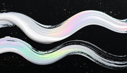 虹彩パールに輝く墨筆キラキラ背景