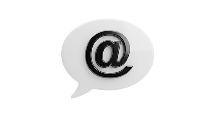 3D At Symbol Inside a Speech Bubble