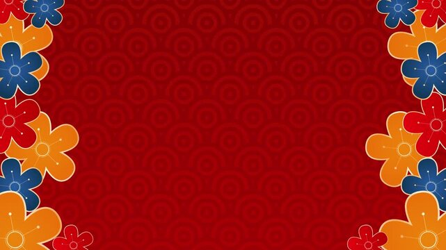 Chinese new year animation background with flowers