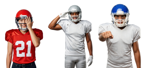 Dynamic Football Players in Salute Pose: Youthful Athletes Displaying Team Spirit and Tradition
