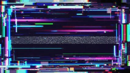 Abstract Glitch Art Background with Digital Noise and Corrupted Data.