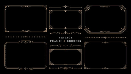 ビンテージフレーム・罫線セット,アンティーク装飾素材