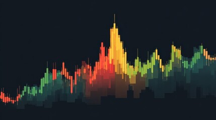 Obraz premium Trading market momentum theme front view animation Triadic Color Scheme flat design. 