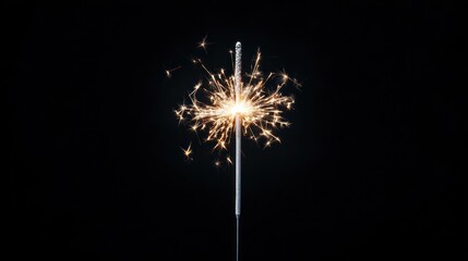 Sparkling sparkler against a transparent background representing celebration and light