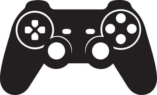Gaming Controller Silhouette Vector Illustration,Video Game Controller Silhouette Vector