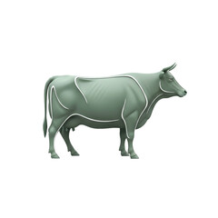 Fototapeta premium A serene sculpture of a bull showcasing artistic detail and form standing proudly.