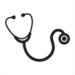 Antique Stethoscope Silhouette Vector Illustration
