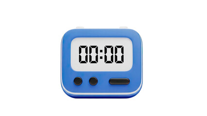 Blue digital timer with 00:00 display
