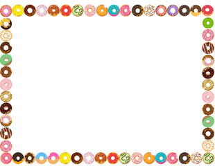 Obraz premium Colorful Donut Border Design for Celebratory Invitations and Decor