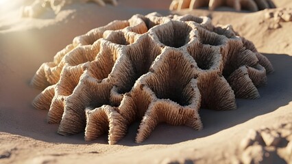 Unique desert landscape with intricate sand formations