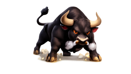 Black Bull on white background